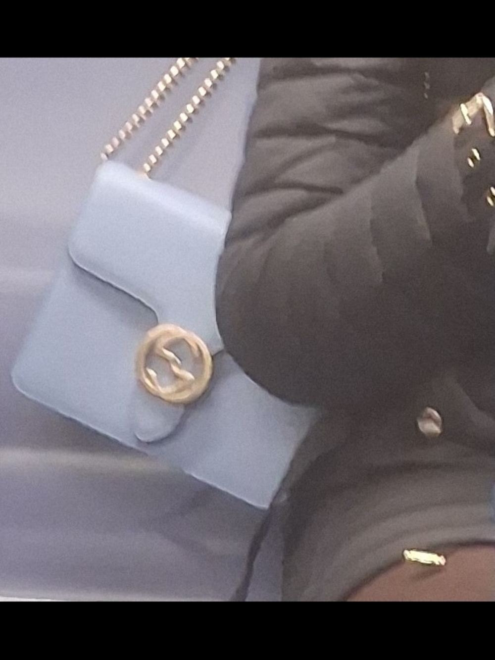 Gucci Light Blue GG Marmont Chain Crossbody Bag